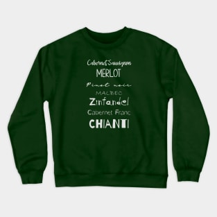 Red Wine List - White Crewneck Sweatshirt